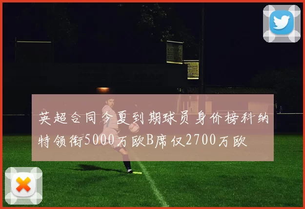 英超合同今夏到期球员身价榜科纳特领衔5000万欧B席仅2700万欧